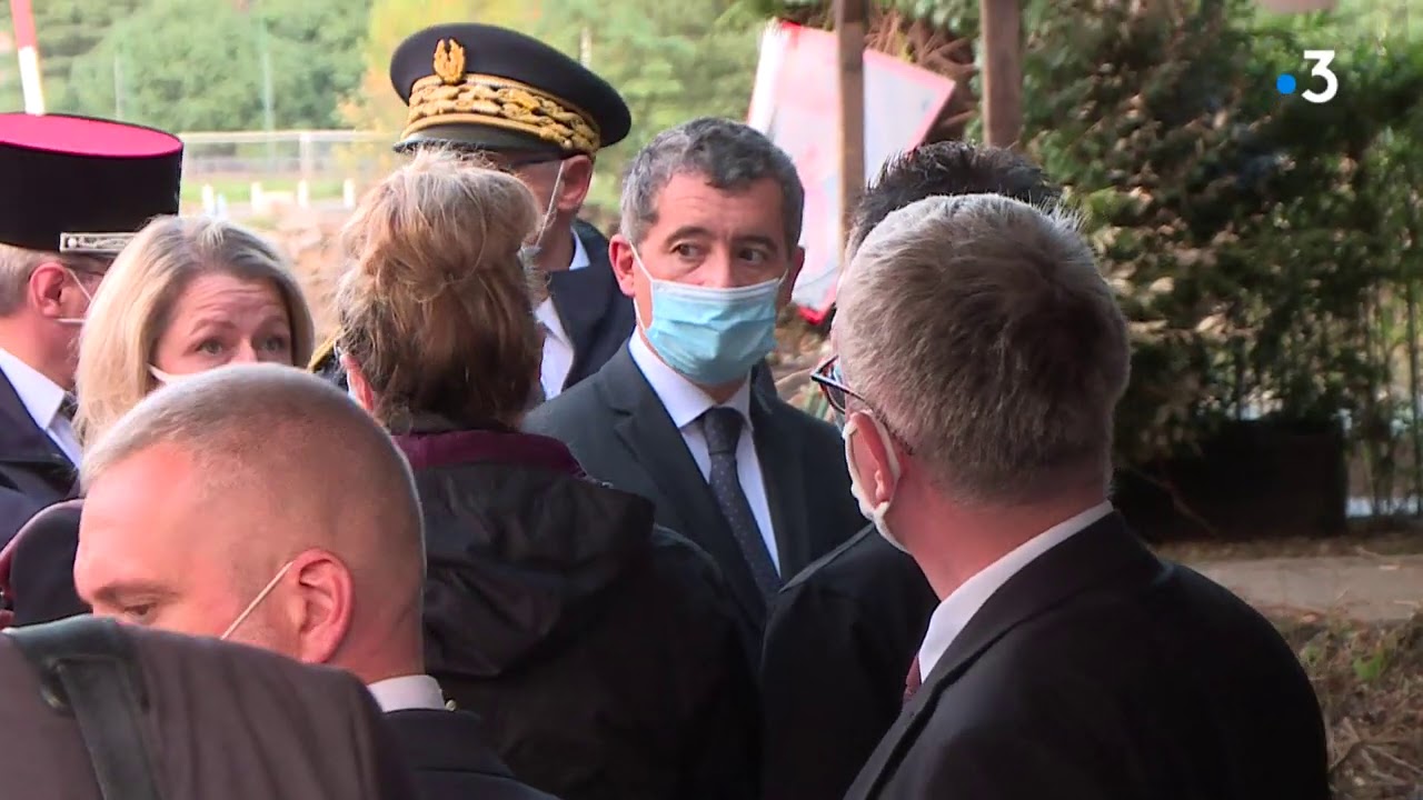 Inondations dans le Gard : Darmanin et Pompilli en visite près d'Anduze