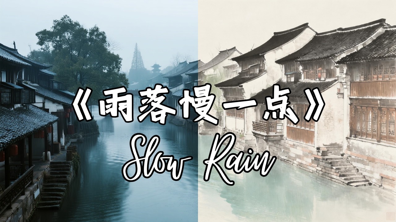 Relaxing Chinese Music for Sleep & Study | Guzheng & Flute in Rainy Jiangnan Water Town