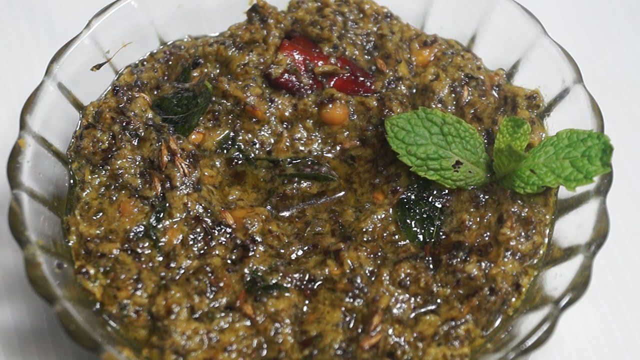 Pudina Chutney Recipe (mint chutney) in Telugu By Siri@Siriplaza.com
