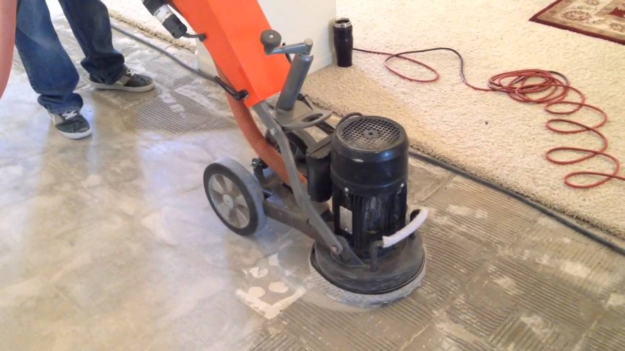 Grinding-Thinset-Removal After Tile Demolition