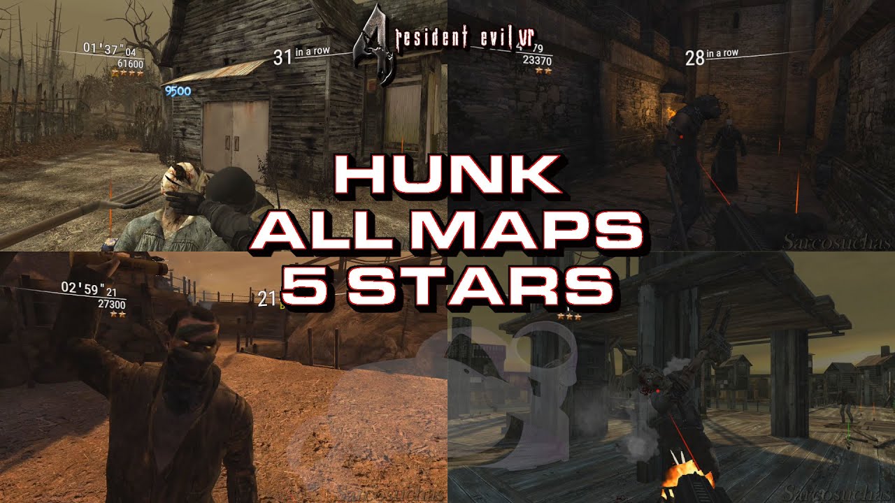 RE4 VR Mercenaries - HUNK - 5 Stars - All Maps