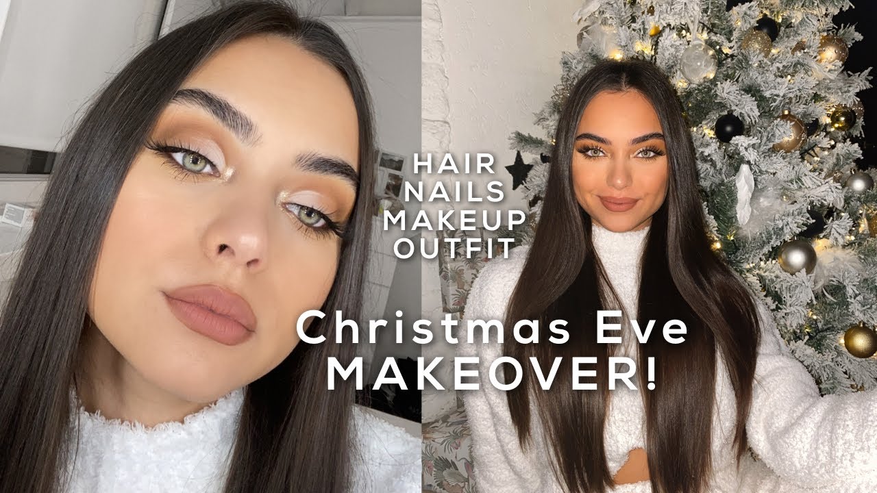 Christmas Eve MAKEOVER! Hair, Makeup, Nails & Outfit GLOW UP!
