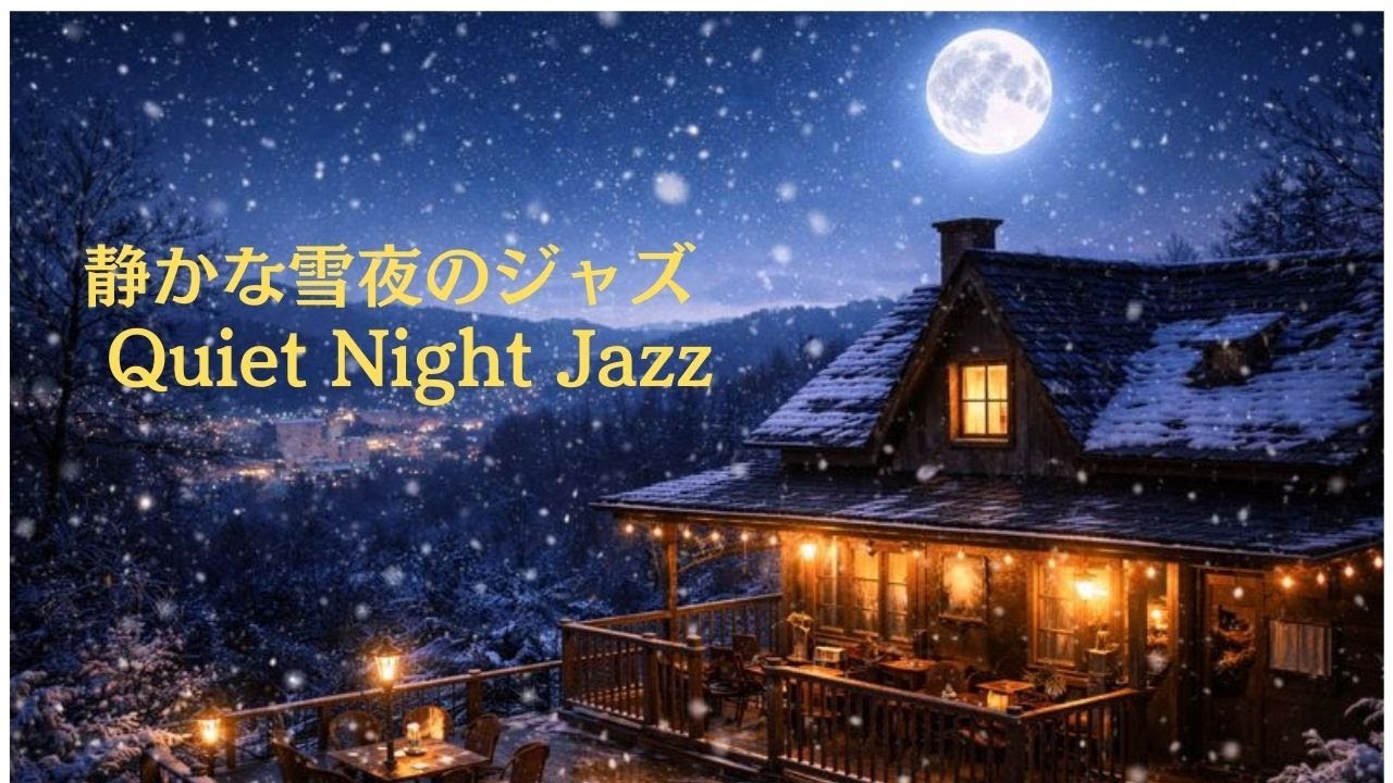 【夜のBGM】雪降る夜、灯りのある山小屋で聴くジャズピアノ/Quiet Jazz Piano in a Snowy Mountain Cabin at Night