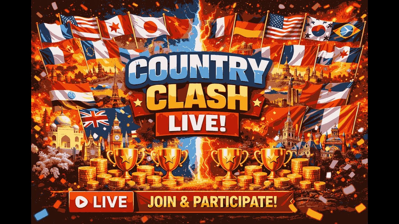 🌍 Country Clash LIVE! Join Your Country & Compete With The World!