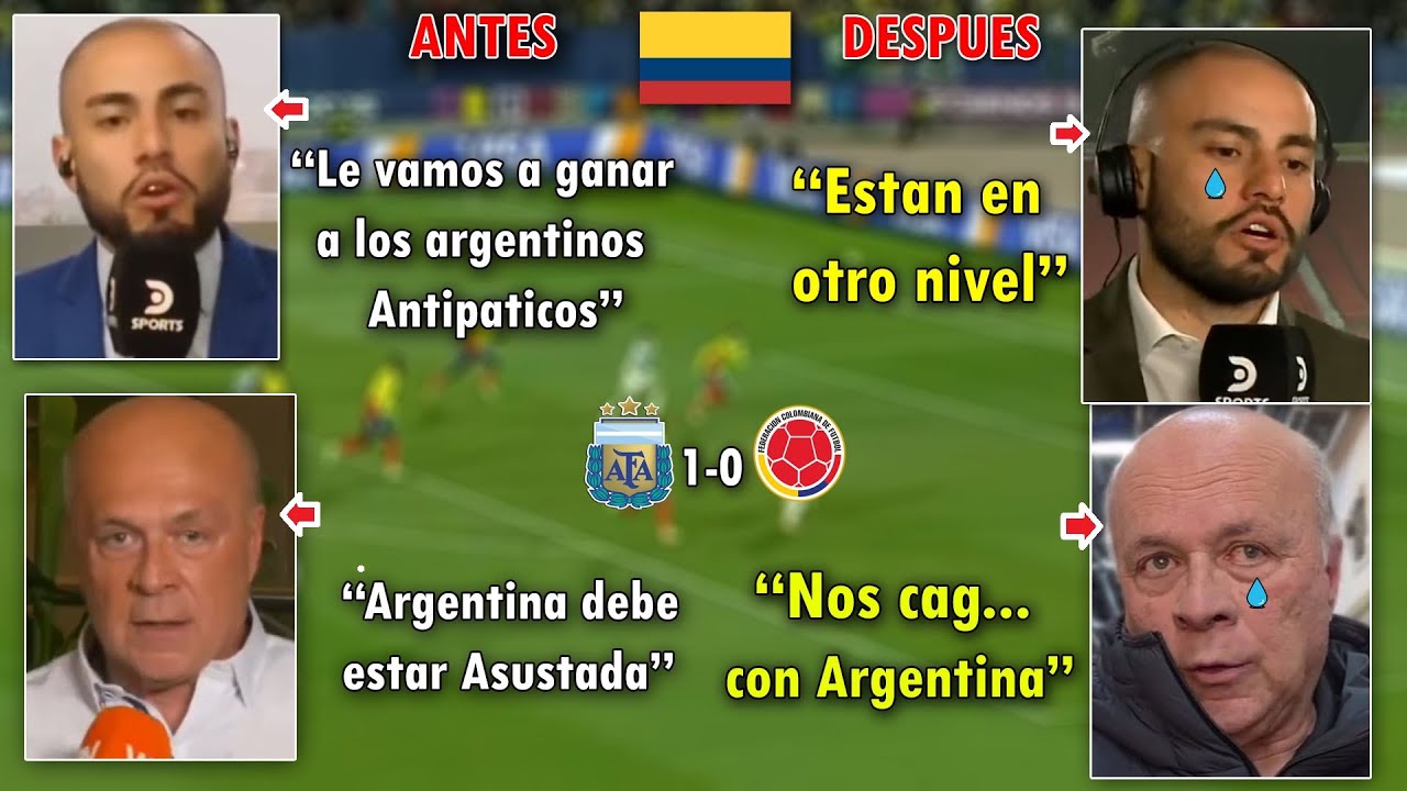 EL ANTES y DESPUES de la PRENSA COLOMBIANA tras ELIMINACION ante ARGENTINA VS COLOMBIA 1-0 HOY