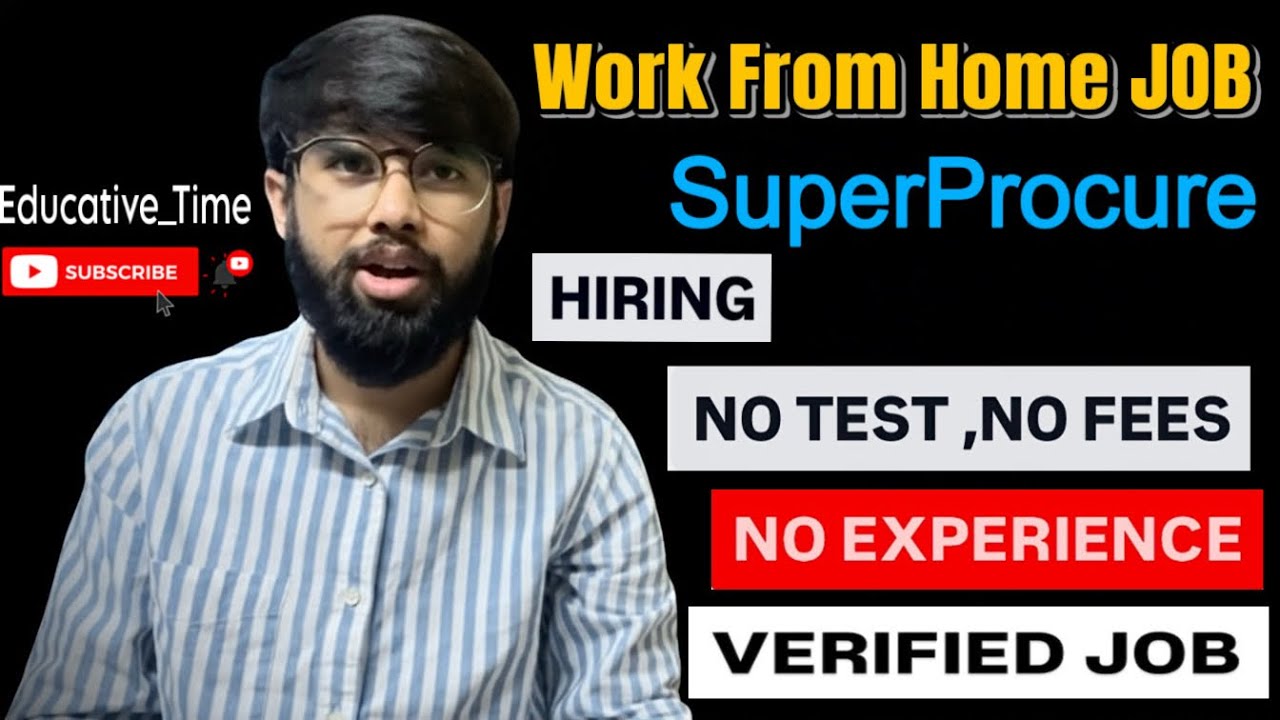 SuperProcure Work From Home Jobs 2025 |Online Jobs At Home | WFH jobs For Freshers