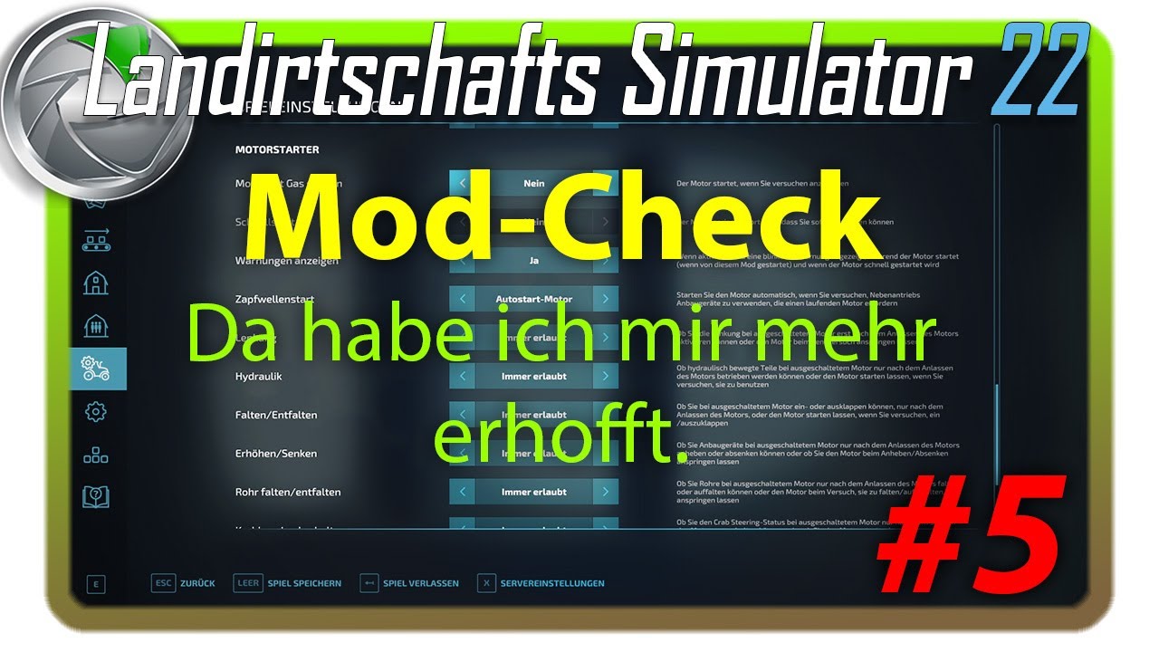 LS22 Mods - Mod Check - Motorstarter Script