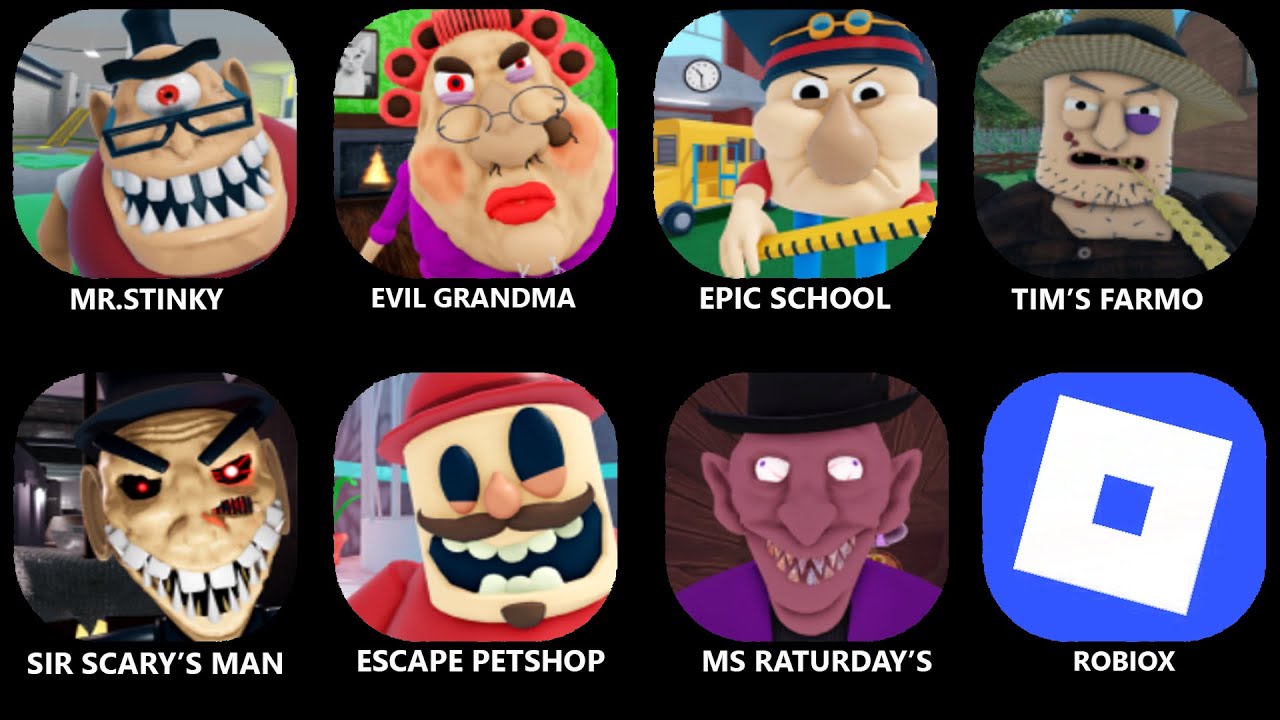 ROBLOX: RUN FROM GRANDPA, ESCAPE MR STINKY DETENTION, ESCAPE EVIL GRANDME, ESCAPE BABY BOBBY DAYCARE