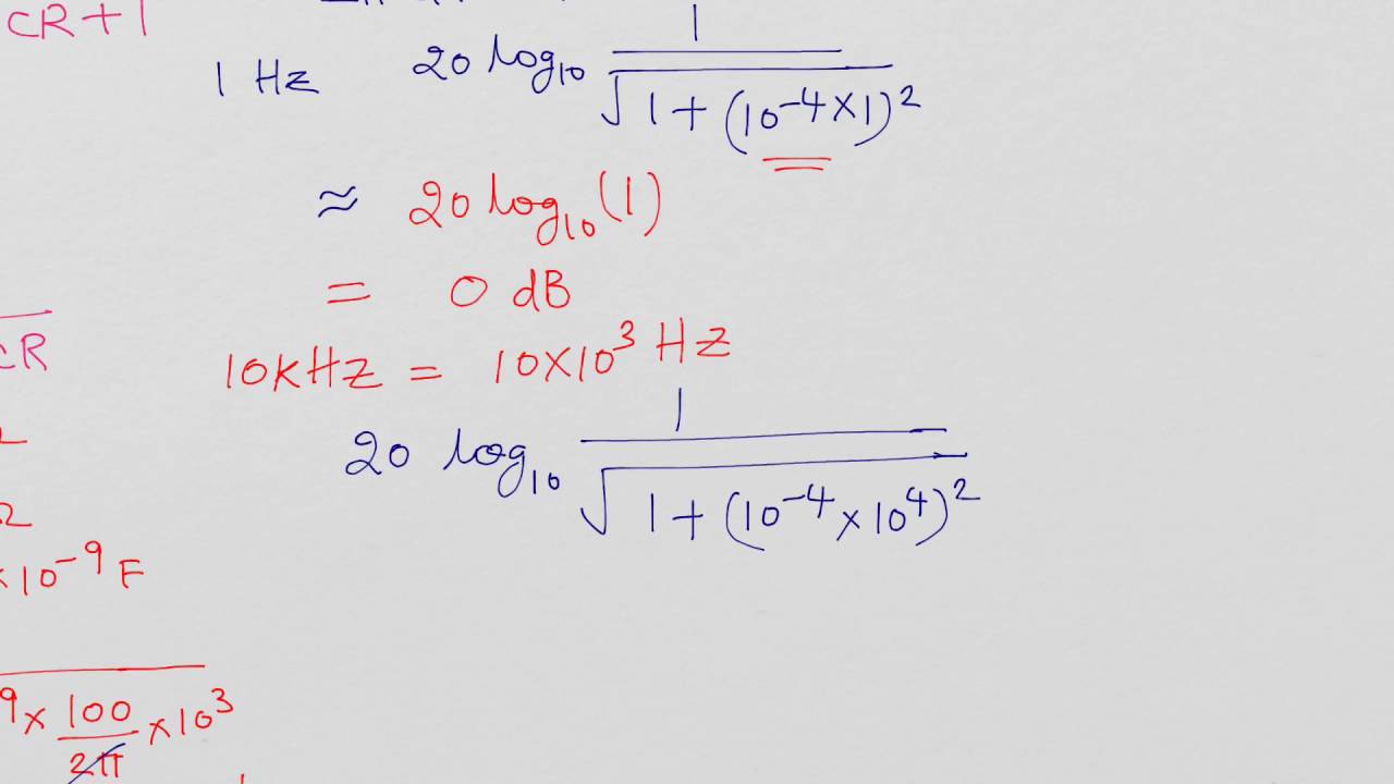 RC Low pass Example, Choice of Resistance and Capacitance Values