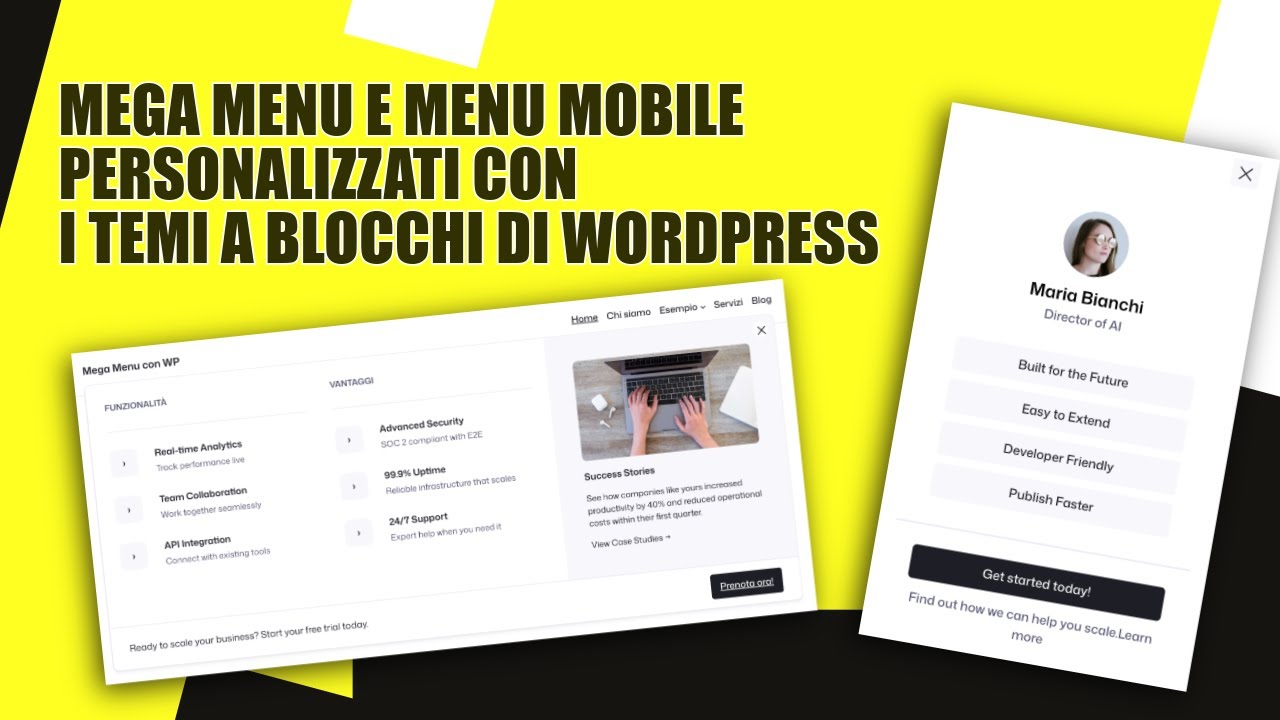 Mega Menu e Mobile Menu su WP con editor a blocchi (gratis e senza codice)