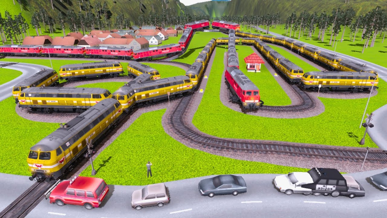 Massive Train Traffic Jam Simulation | Simulasi Macet Kereta Api Besar-Besaran