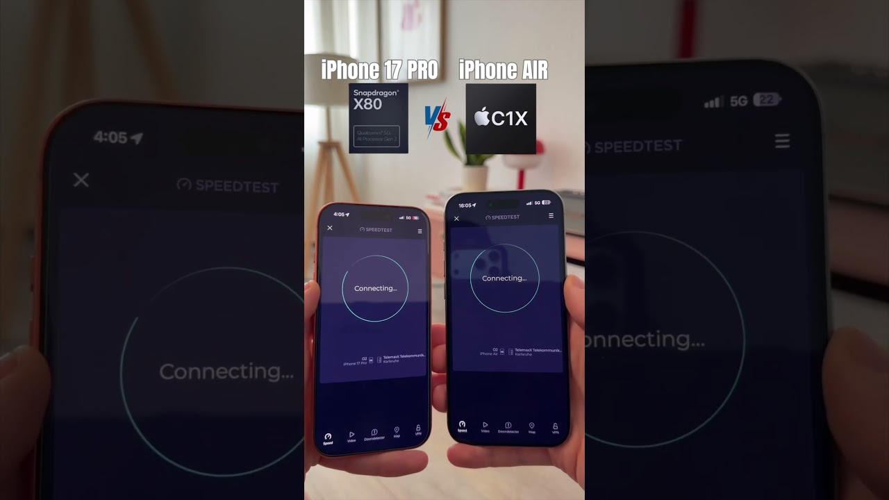 iPhone 17 Pro VS iPhone AIR - Snapdragon X80 VS Apple&rsquo;s C1X Modem 👀