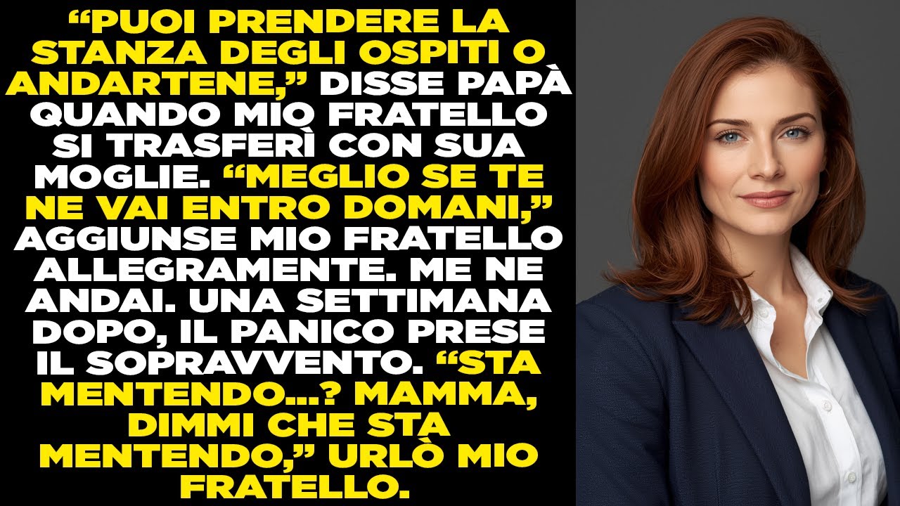 A cena con la famiglia i miei genitori hanno detto: Puoi prendere la stanza degli ospiti o andartene