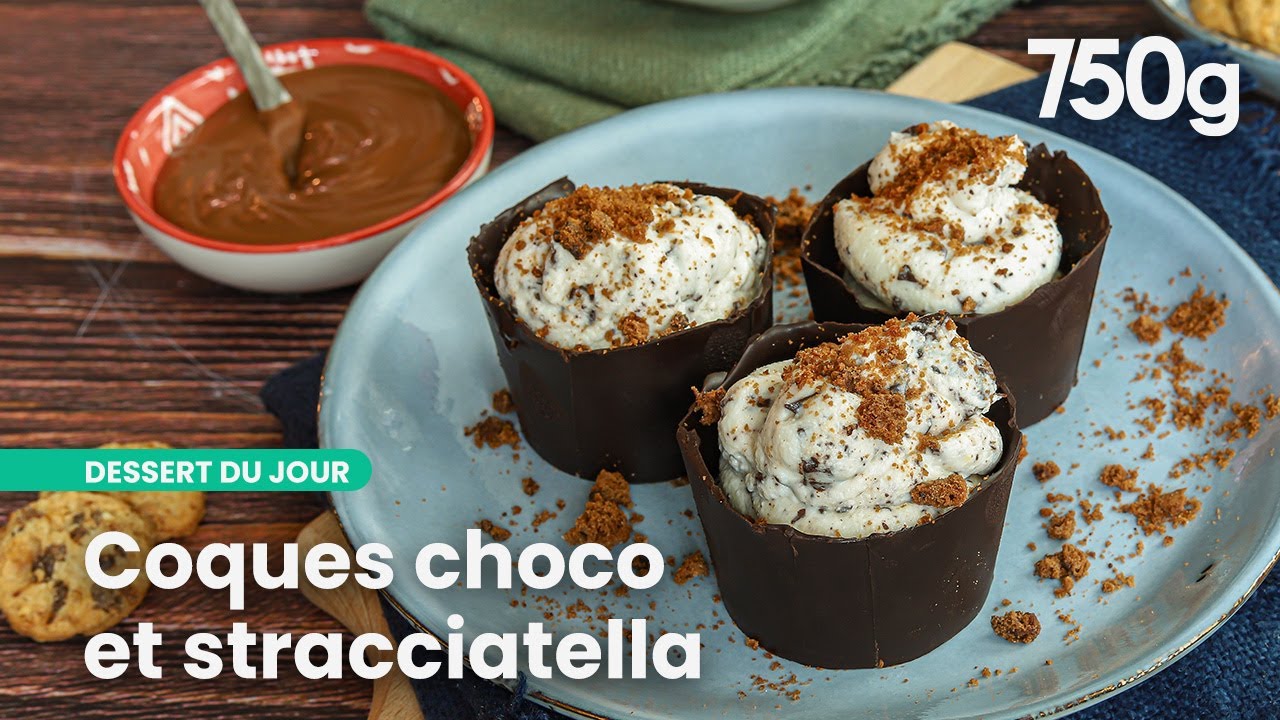 Coques au chocolat et stracciatella de ricotta : Un dessert chocolaté frais et gourmand | 750g