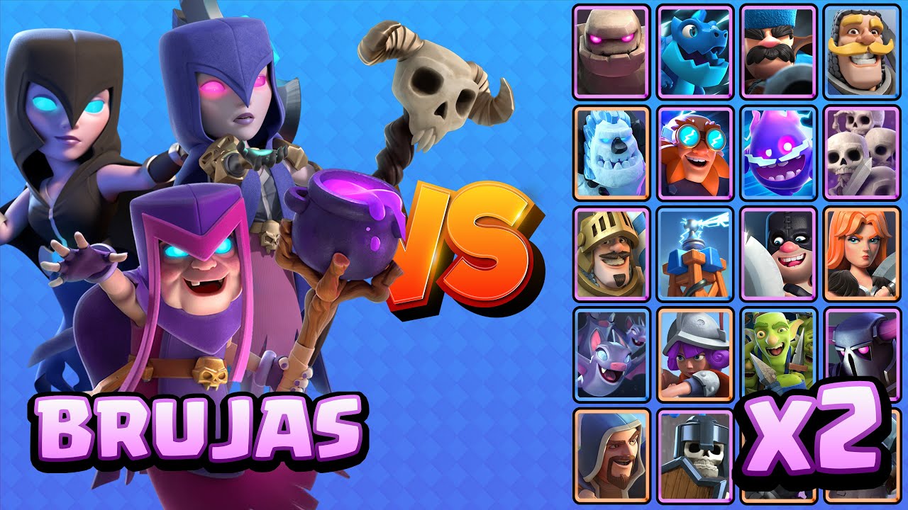 TRIO DE BRUJAS vs TODAS LAS CARTAS x2 | Clash Royale