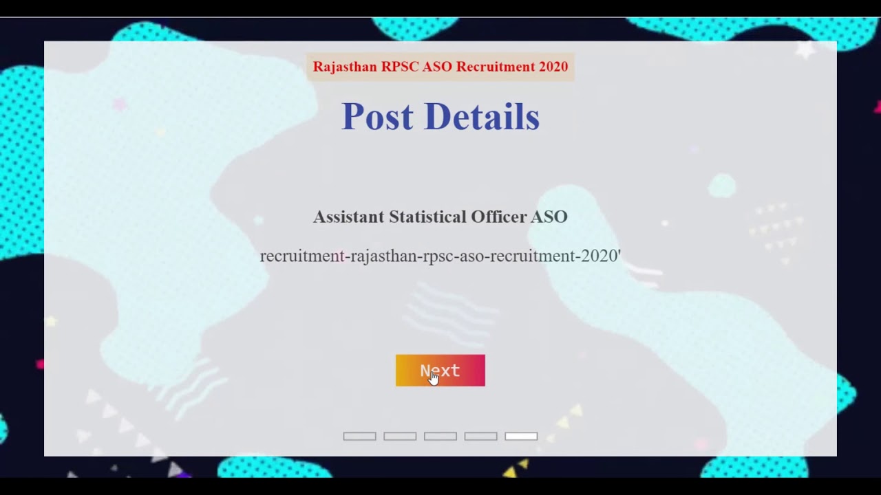 Rajasthan RPSC ASO Recruitment 2020