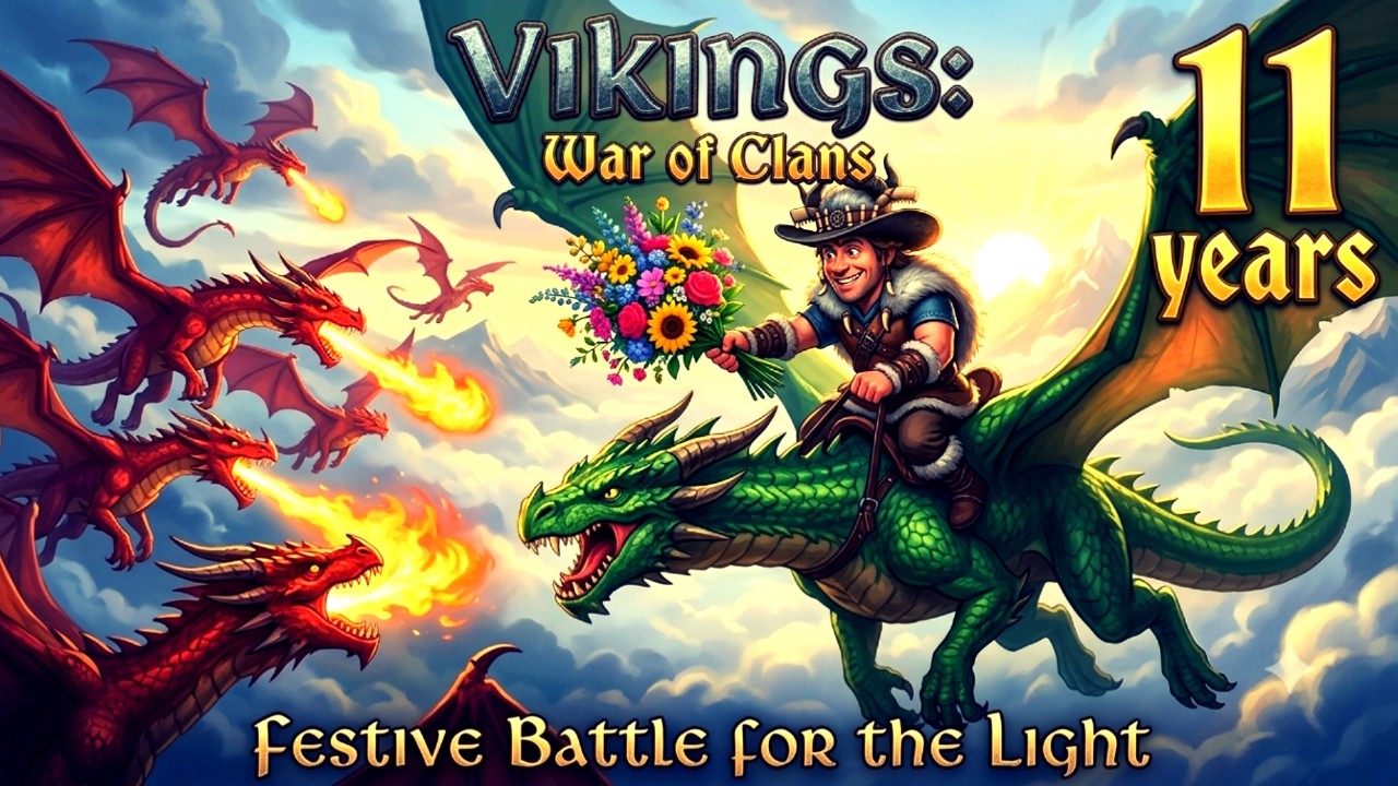 Праздничная Битва за Свет(Festive Battle for the Light) Vikings:War of Clans #vikingswarofclans