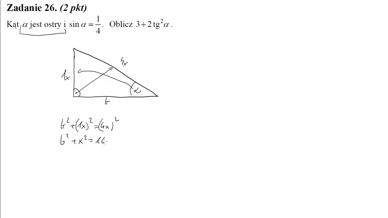 26 Kąt α jest ostry i sinα=14  Oblicz 3+2tg2α