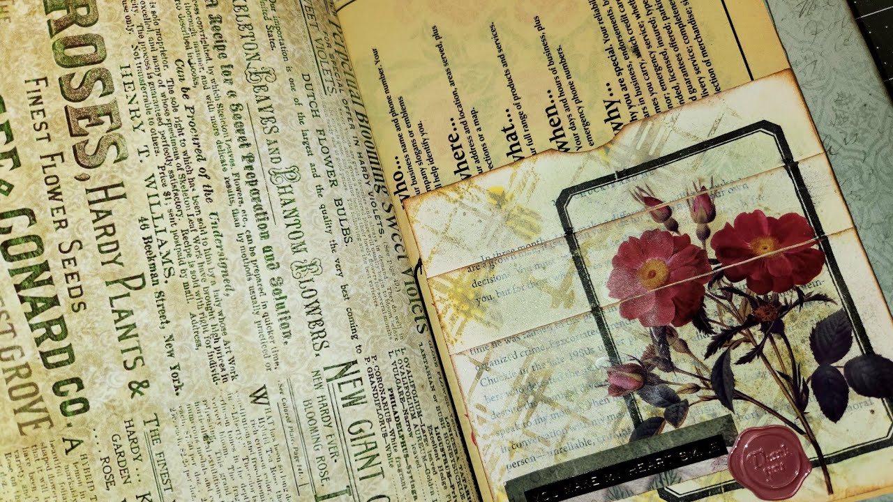 Stairstep Bookpage Pocket! Using Mixed Media, Stickers and Stamps!  Inspired by @MyCreativeDetour 