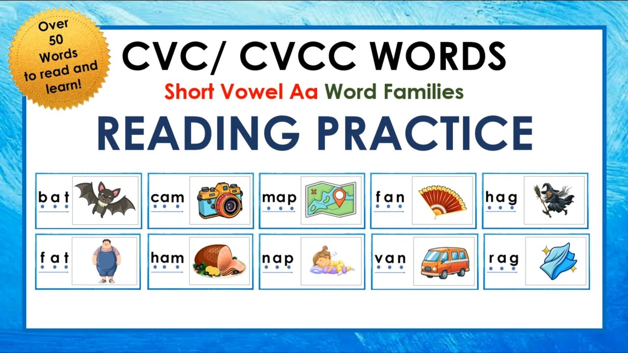 Reading CVC words for Kindergarten and Grade 1 (Short Vowel Aa Word Family ) | Letter Sounds to CVC