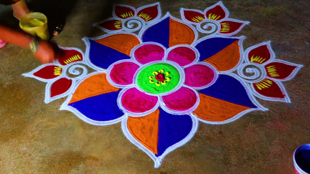 Bhoki pongal 🌻diyamuggulu  🌻beautiful rangoli 3*1🌻thai Pongal special 🌻mattu pongal 🌻flowers kolam