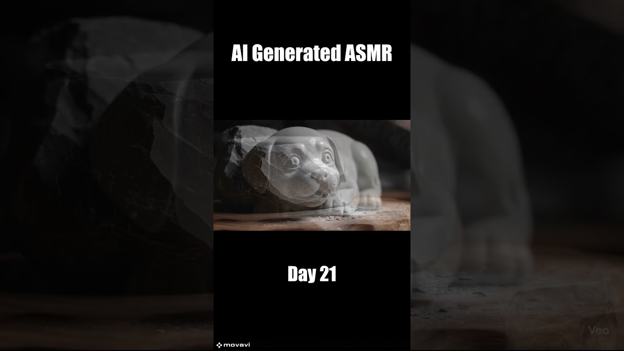 Day 21 (1/3): Carving a Stone Dog ASMR #shorts #aiasmr #dailyai #dog #stone