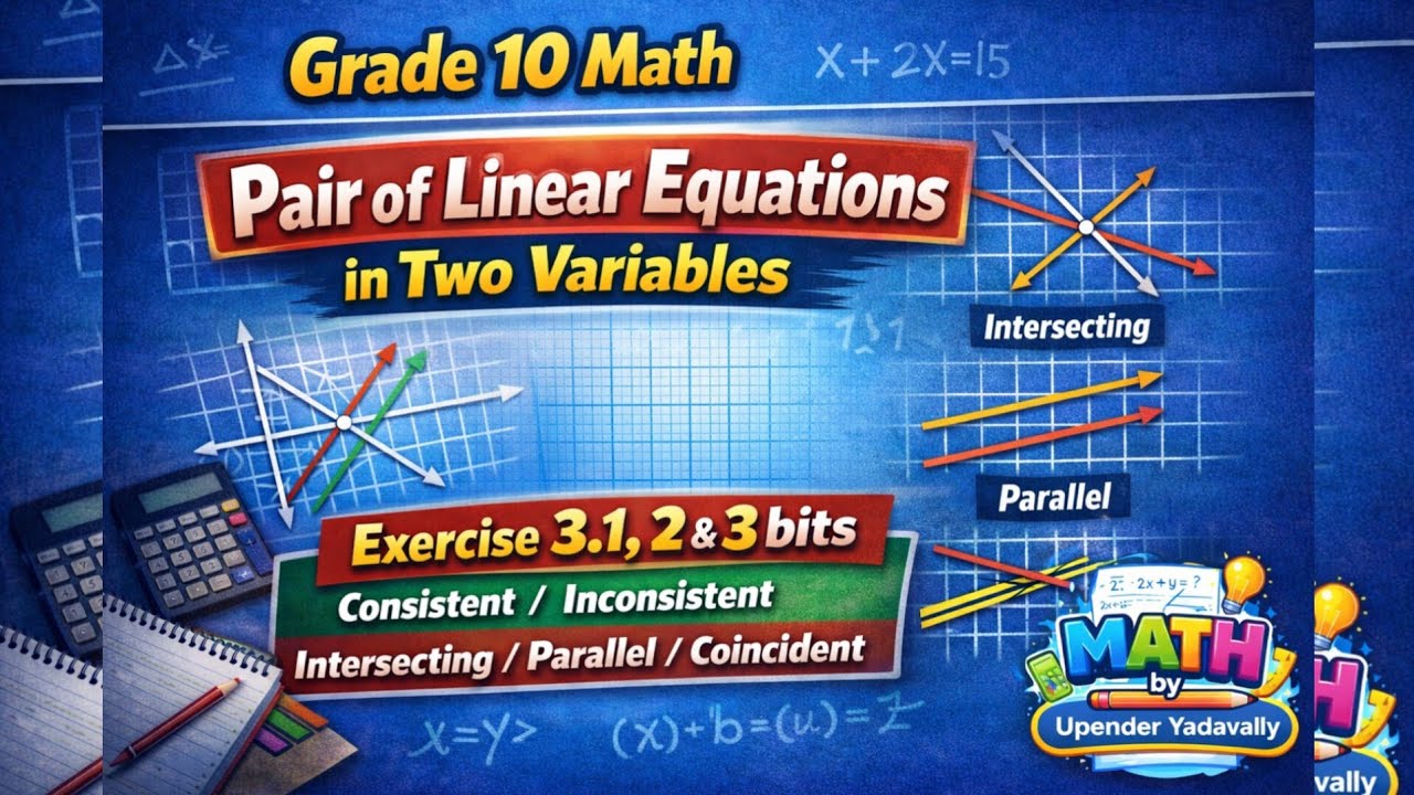 Grade 10 Math | PLEITV | Exercise 3.1 ,2nd & 3rd bit problems @mathbyupenderyadavelly 