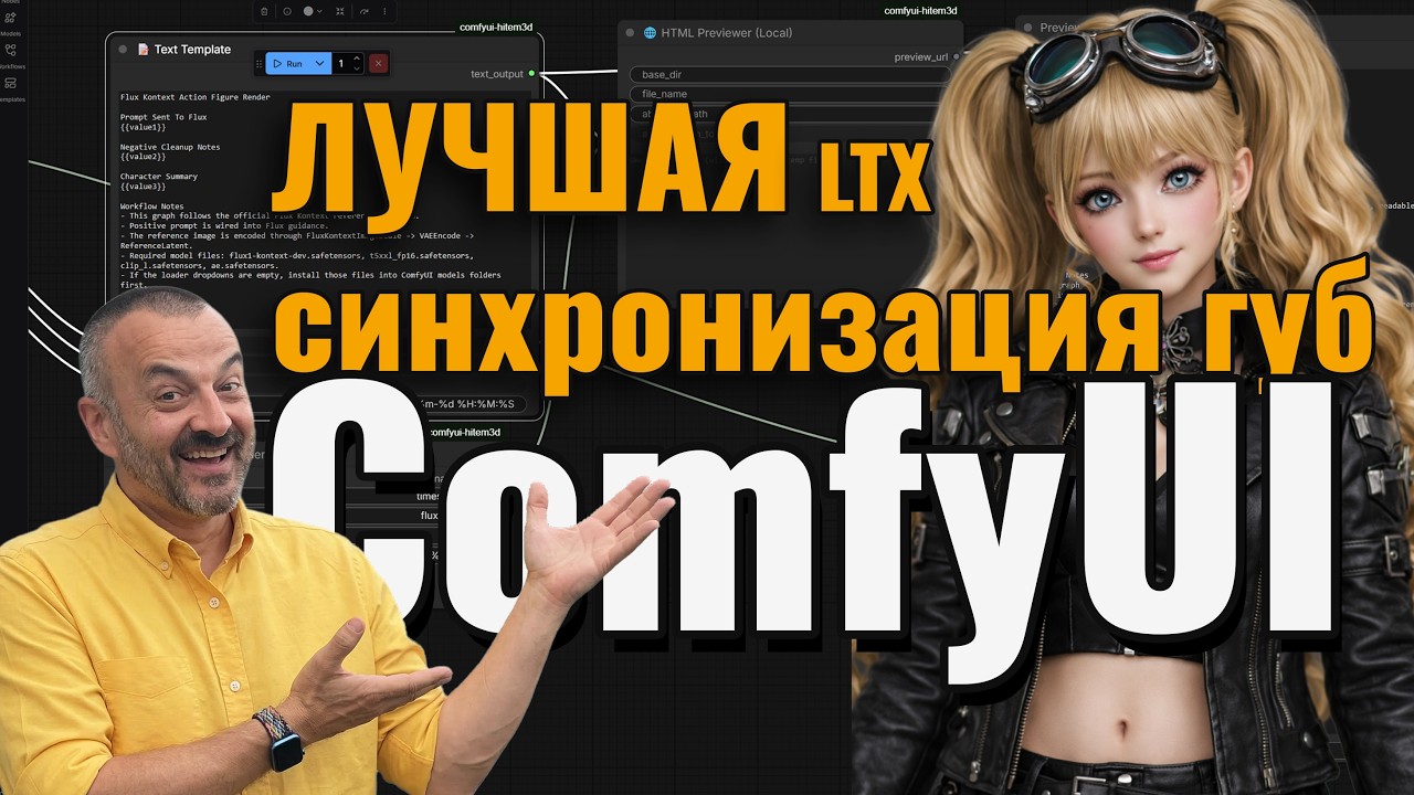 Лучший локальный Lip Sync в ComfyUI. Безлимитные музыкальные видео и Talking Head анимация с LTX 2.3