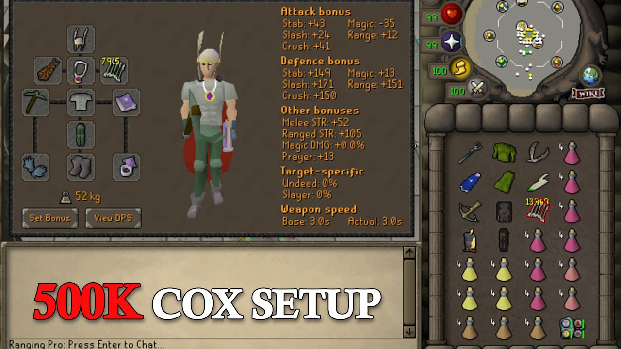Solo 500k Setup - No Prep  | Chambers of Xerics | OSRS | QCS