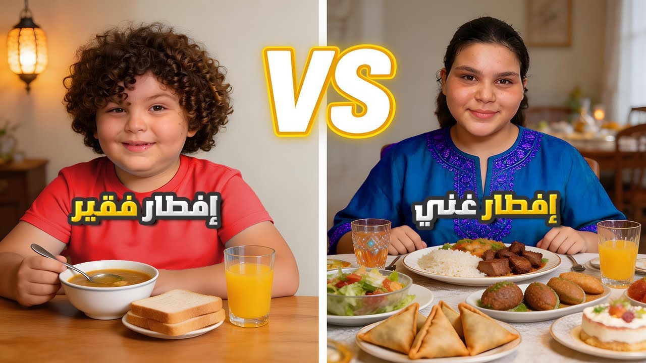 إفطار غني VS افطار فقير 😭 بس يلي صار مع علي ما بيتصدق 😱 إجت الحر//ب  !! 