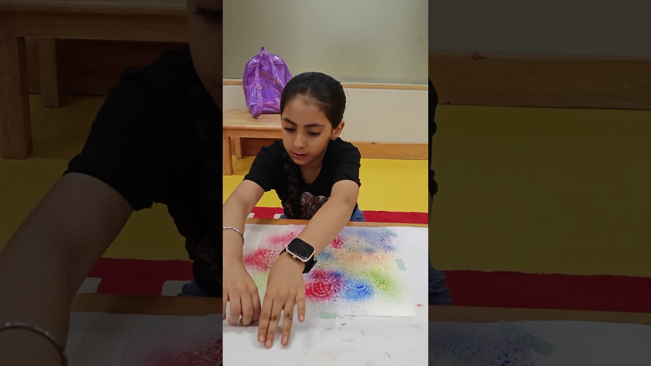 Stencil Spray Painting by Kids | Easy & Fun Art Activity for Children #shorts