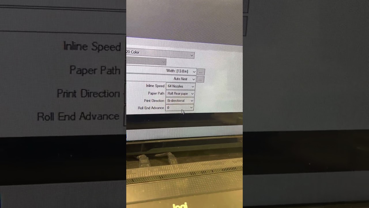 Roll feed settings in cadlink.
