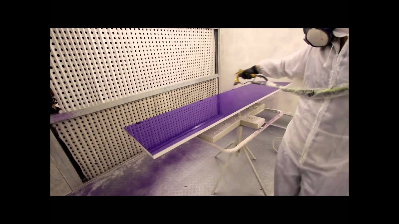 Professional top coat spray painting of MDF