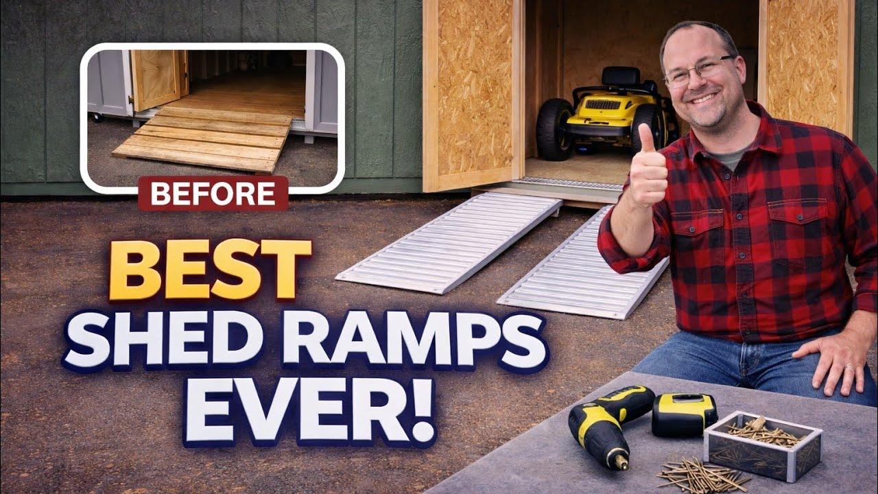 High Quality Aluminum Shed Ramps DIY Install and Review, MADE IN THE USA! Lightweight and Portable!