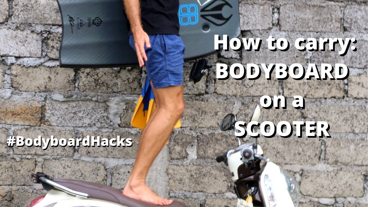 Bodyboard Hacks: How to Carry your Bodyboard to the beach on a Scooter to surf in Bali Indonesia