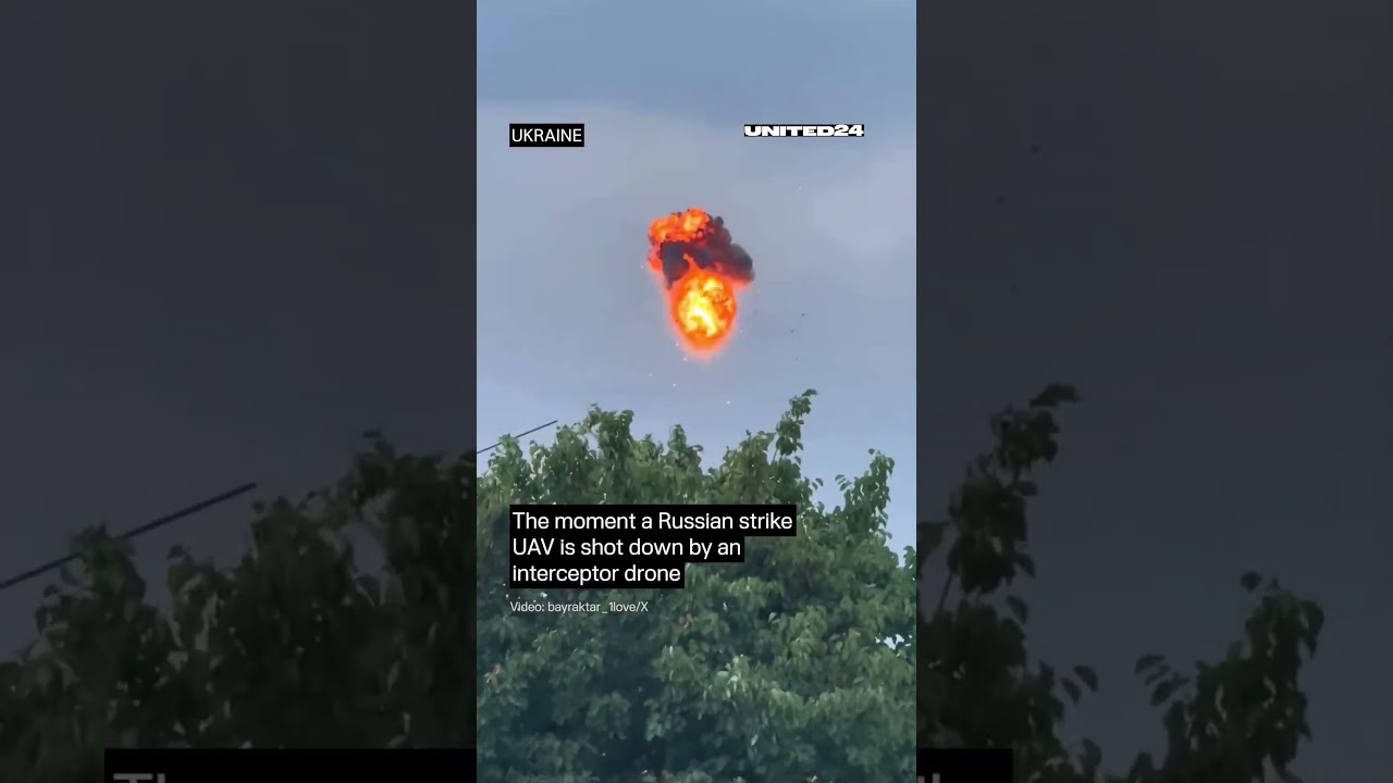 Russian Strike UAV Was Intercepted by Ukrainian Drone #warinukraine