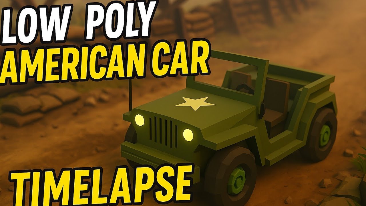 Modeling LOW POLY | American car | BLENDER TIMELAPSE