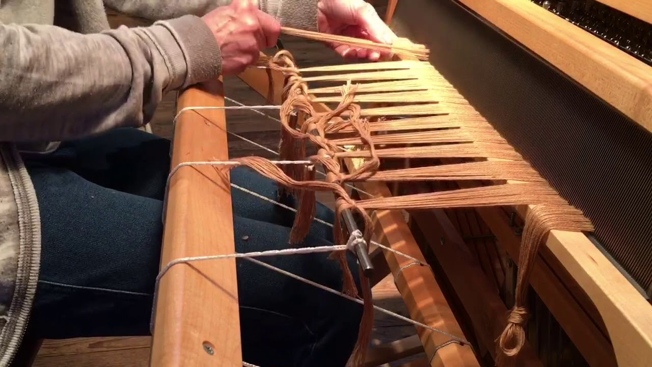 How to tie the warp onto a floor loom