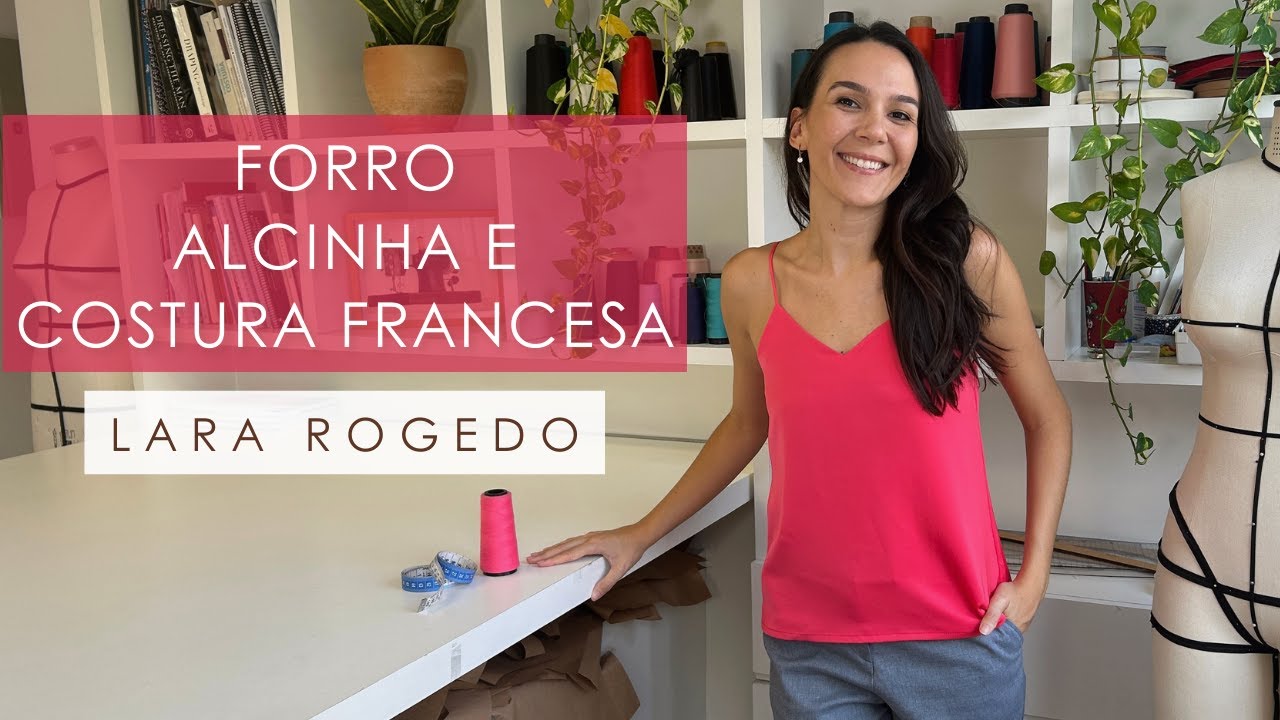 Blusa com forro, alcinha e costura francesa