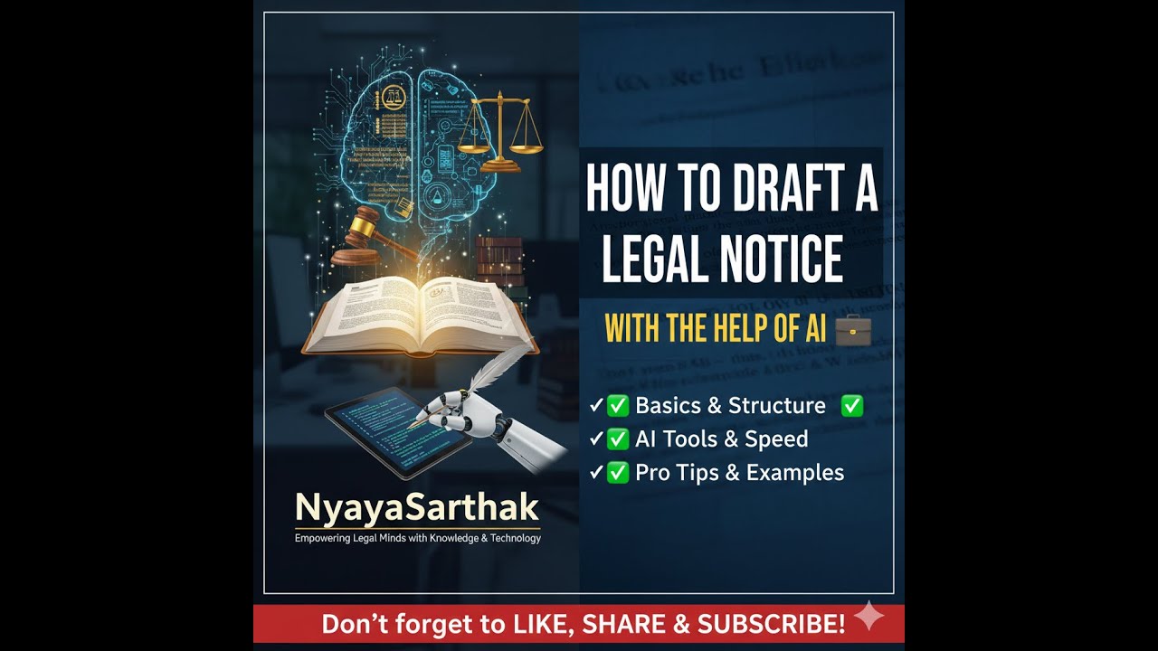 How to Draft a Legal Notice with AI | Master Legal Drafting with NyayaSarthak | Advocate Manik Goyal