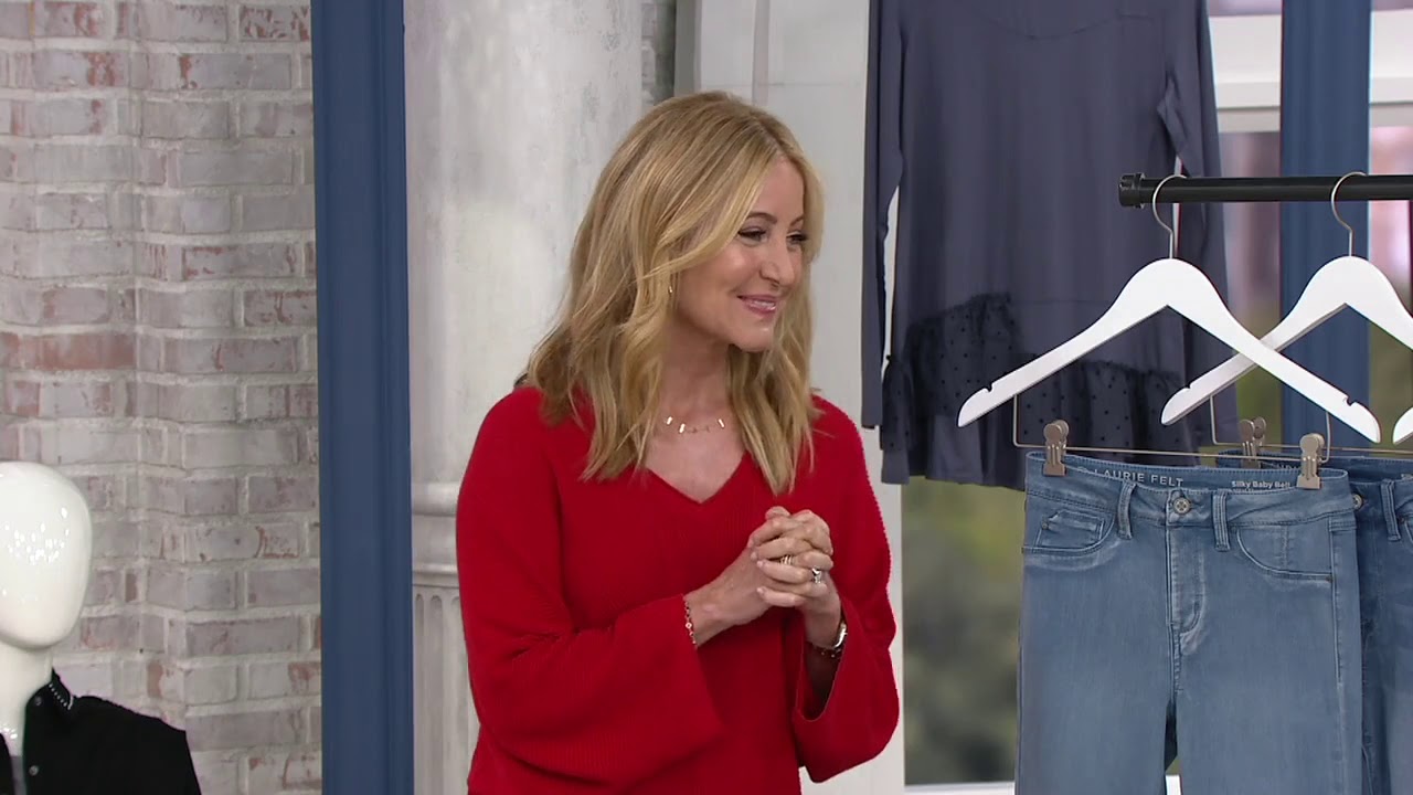 Laurie Felt Silky Denim Pull-On Baby Bell Jeans on QVC