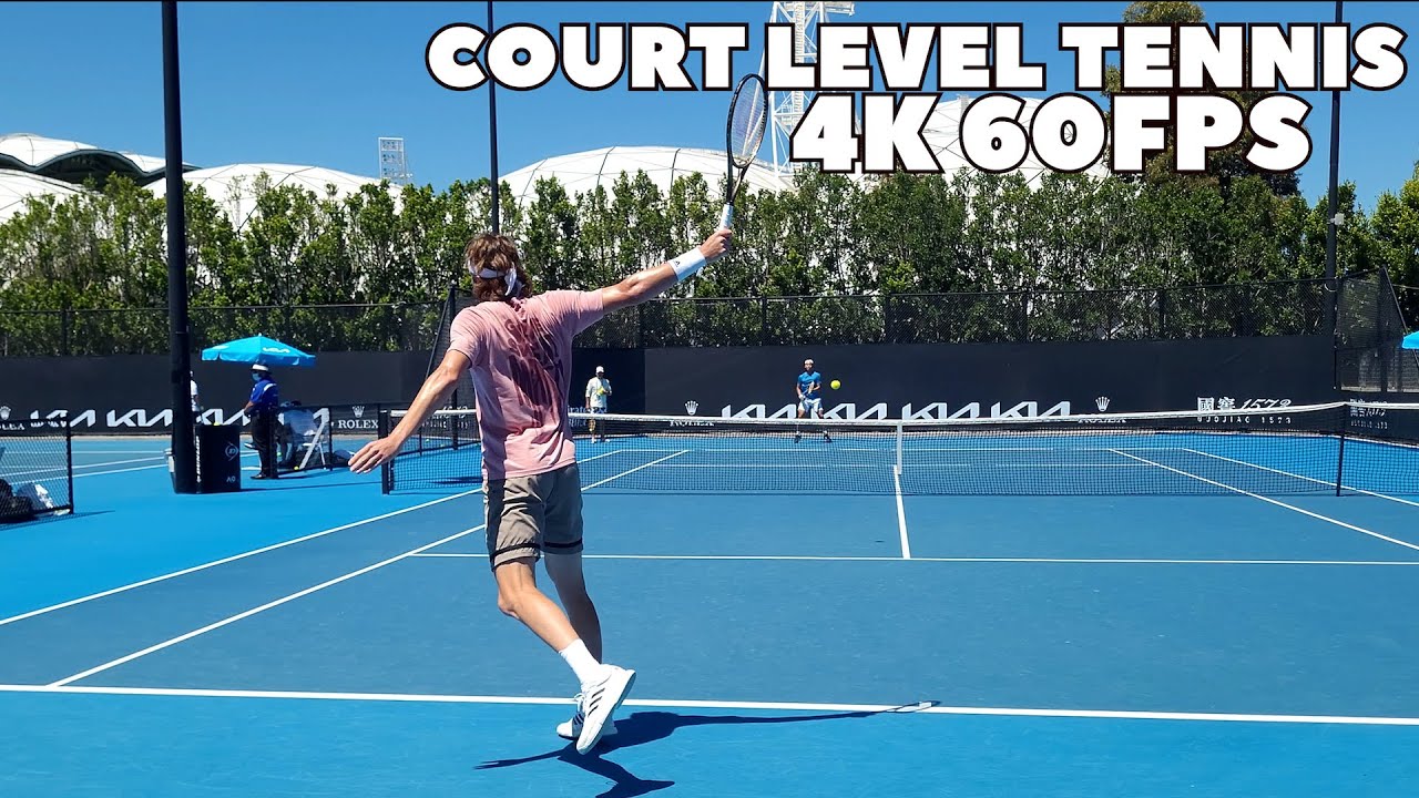 Stefanos Tsitsipas Court Level Practice | 2022 Australian Open (4K 60FPS)