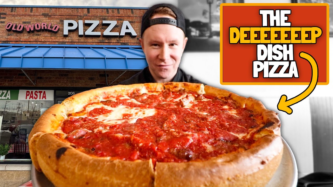 I ate a Double Decker Pizza at Old World Pizza near Chicago 🍕🤯