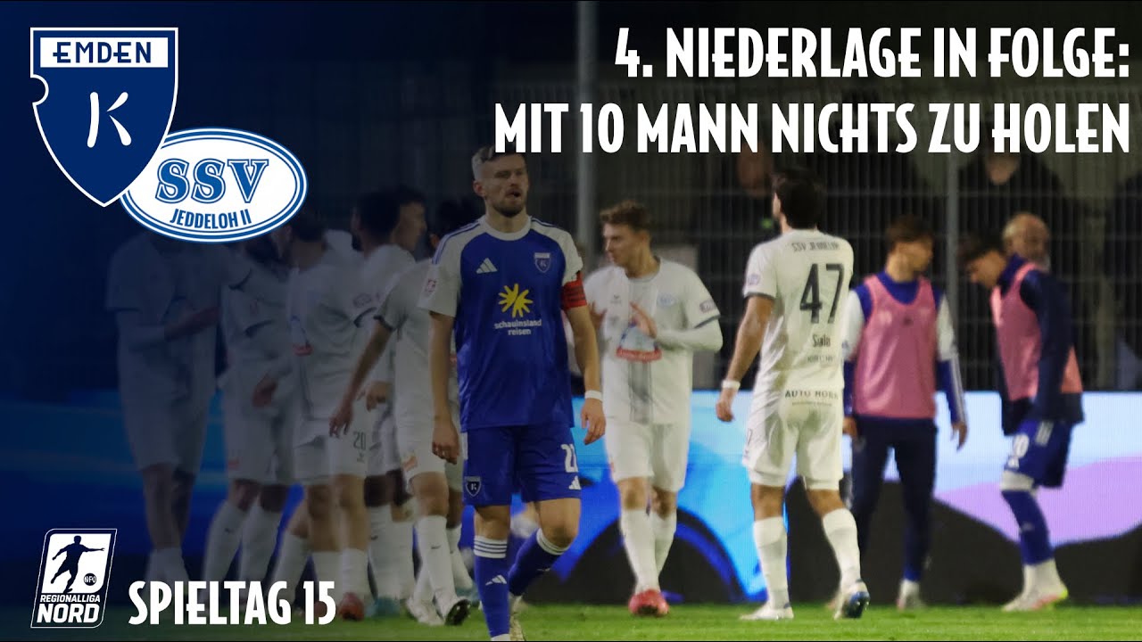 Blitz-Rot läutet vierte Regionalliga-Pleite in Serie ein | Kickers Emden Highlights vs. Jeddeloh II