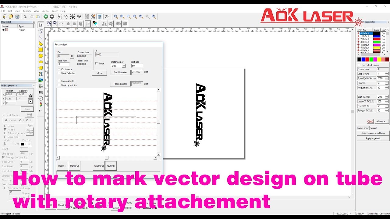 How to mark on tube with rotary attachment?  EZCAD marking software