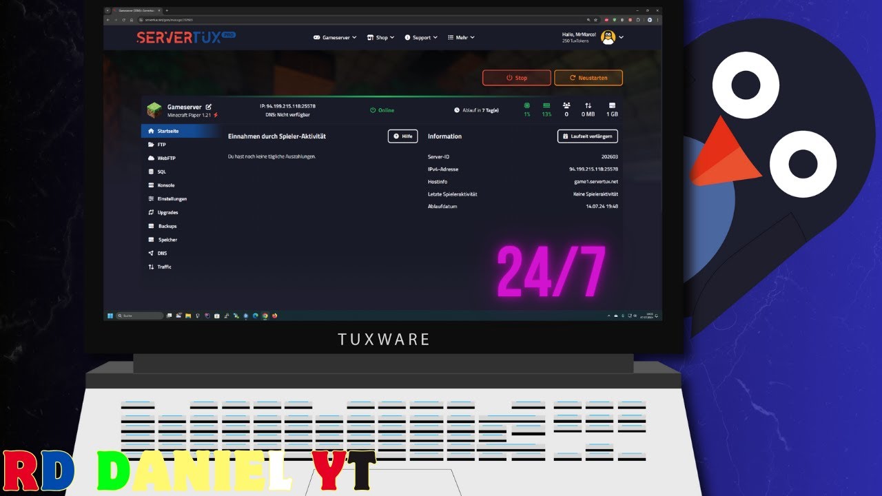 MTA:SAM COMO CREAR UN SERVIDOR DE MTA ONLINE 24/7😱 (GRATIS) 2025  #servertux.net