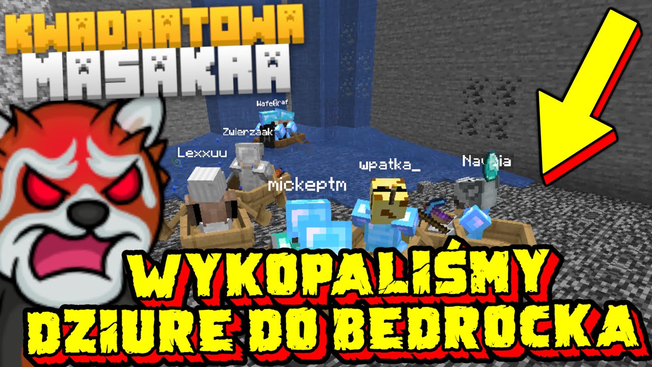 WYKOPALIŚMY NA WYSPIE EWROONA DZIURĘ DO BEDROCKA | KWADRATOWA MASAKRA