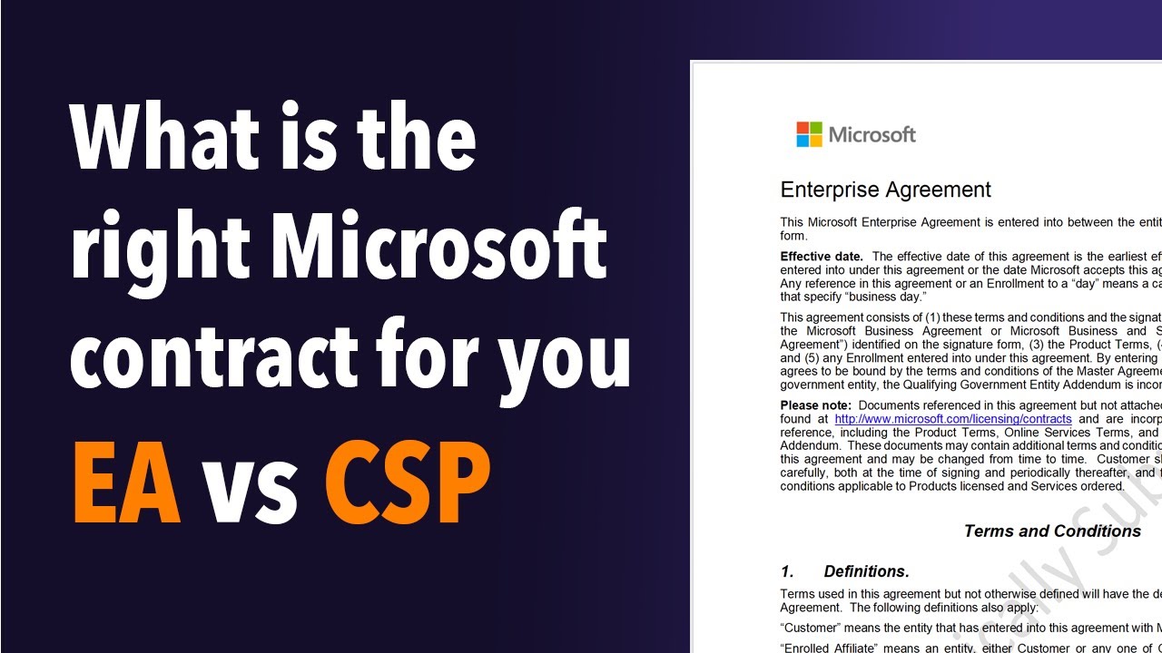 Microsoft CSP vs EA I How to Know Which License Agreement is Right for You