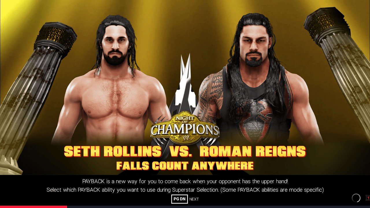 WWE 2K19  SETH ROLLINS VS. ROMAN REIGNS CPU VS CPU Falls Count Anywhere  King Slayer VS Big Dog 4K