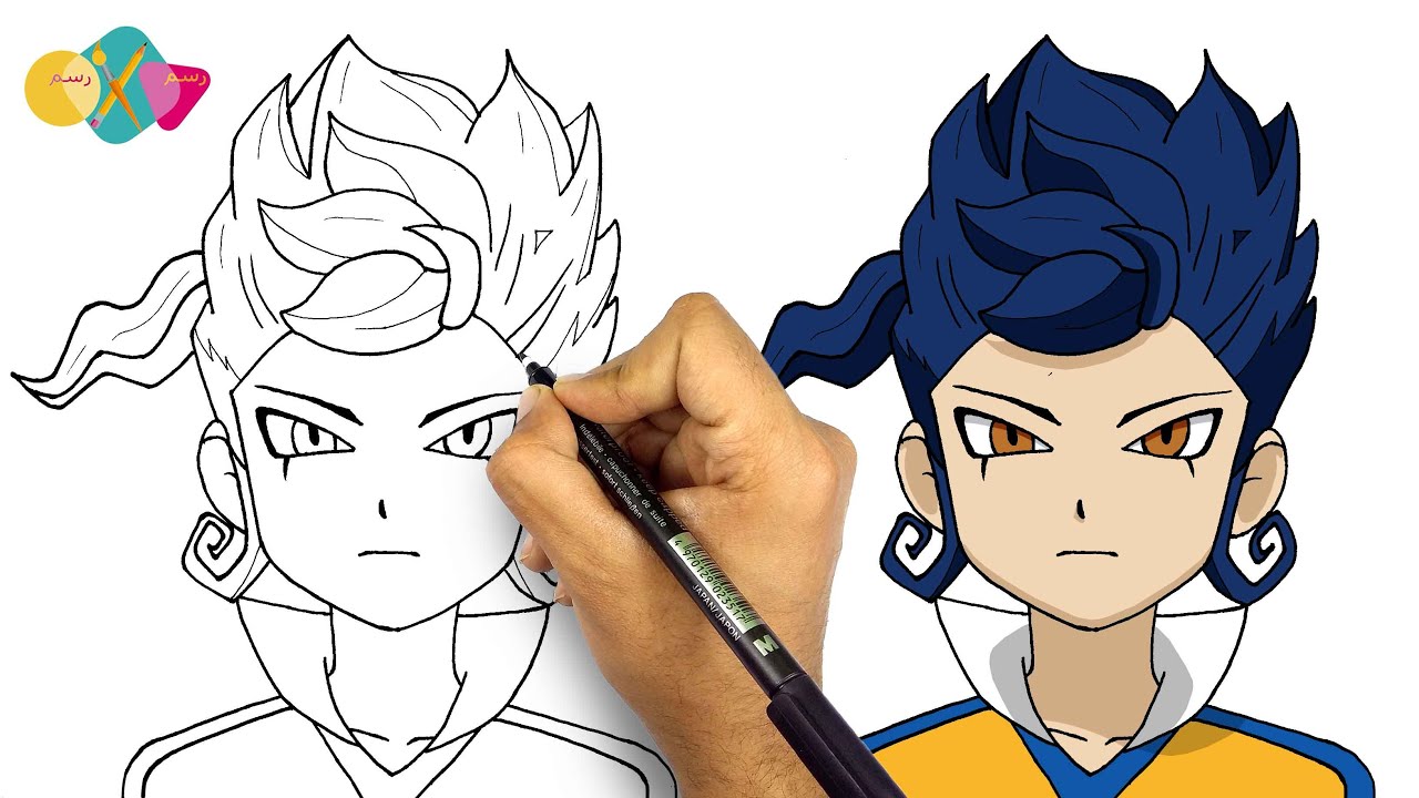 رسم عقاب من انمي ابطال الكرة || تعليم الرسم للمبتدئين | رسم انمي سهل
